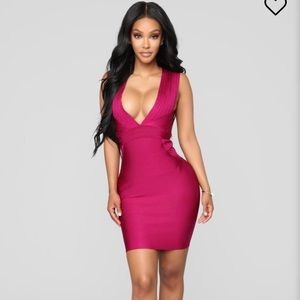 Fashion Nova Magenta Bandage Dress Size M